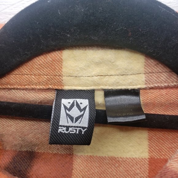 Custom Bleach Distressed Rusty Plaid Button Down - Picture 3 of 5